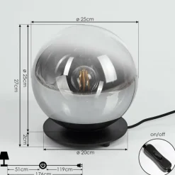 Luminaires Scandinaves-hofstein Lampe de table Ahanga Noir, 1 lumière