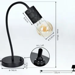 hofstein Lampe de table Ajaccio Noir, 1 lumière