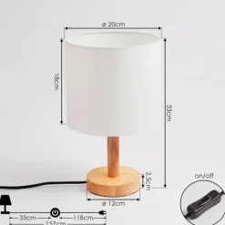 Lampes En Tissu-hofstein Lampe de table Akrema Écru, Noir, 1 lumière