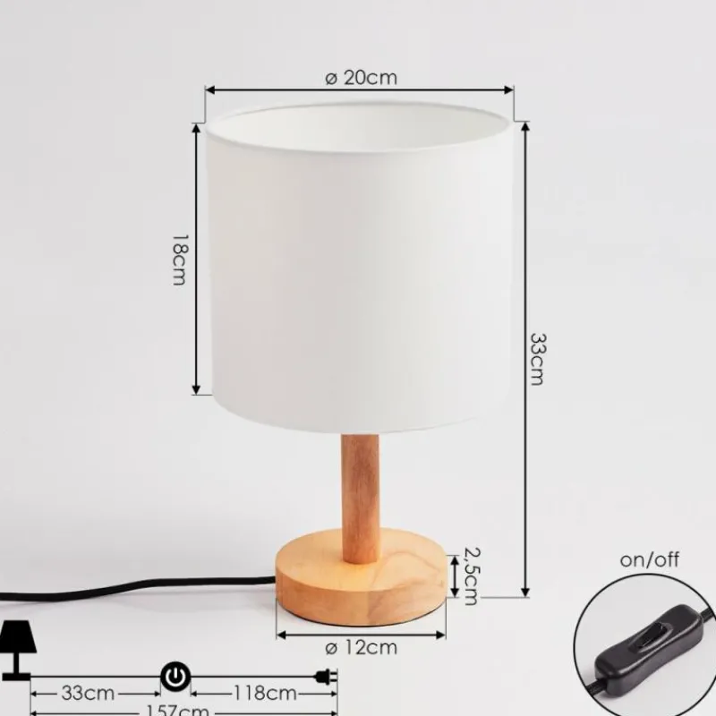 Lampes En Tissu-hofstein Lampe de table Akrema Écru, Noir, 1 lumière