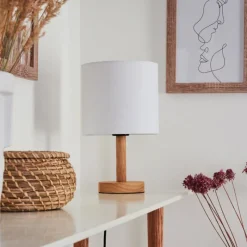 Lampes En Tissu-hofstein Lampe de table Akrema Écru, Noir, 1 lumière