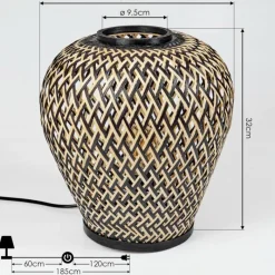 Luminaires Orientaux-hofstein Lampe de table Alavi Écru, Noir, 1 lumière