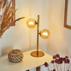 hofstein Lampe de table Alden Laiton, 2 lumières