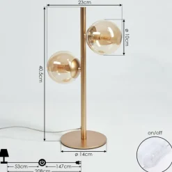 hofstein Lampe de table Alden Laiton, 2 lumières