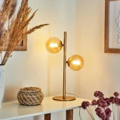 hofstein Lampe de table Alden Laiton, 2 lumières