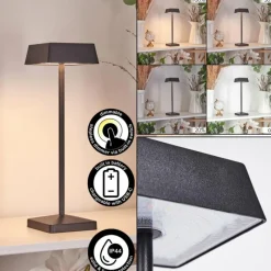 hofstein Lampe de table Algeraz LED Noir, 1 lumière