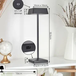 hofstein Lampe de table Algeraz LED Noir, 1 lumière