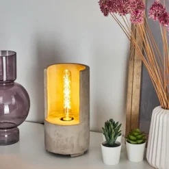 Lampes Vintages & Rétros-hofstein Lampe de table Amite Gris, 1 lumière