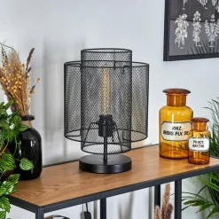 Style Boho-Chic-hofstein Lampe de table Amsoldingen Noir, 1 lumière