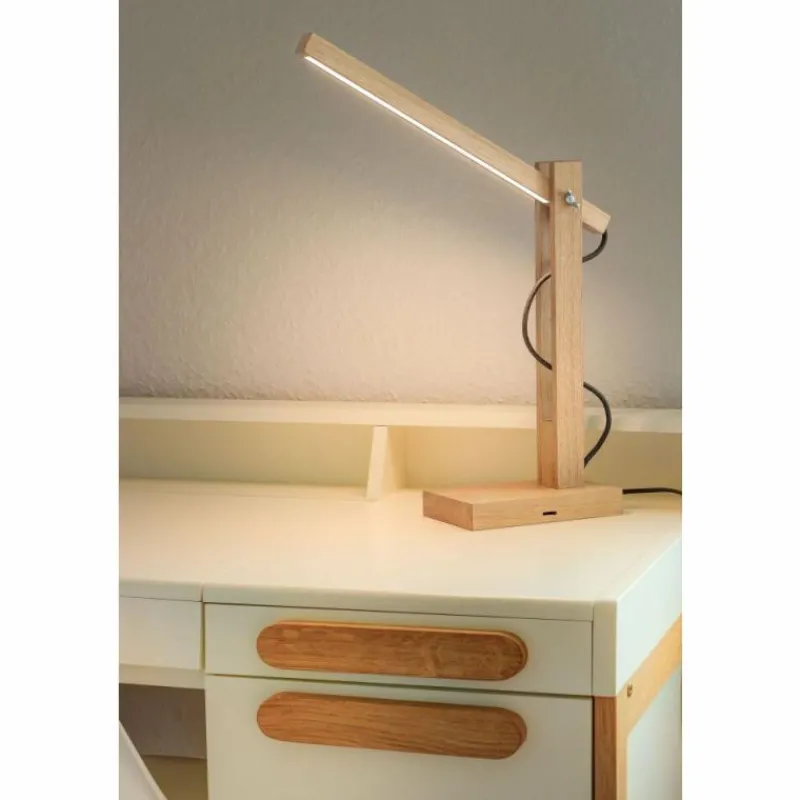 Luminaires Scandinaves-hofstein Lampe de table Anga LED Chrome, Écru, 1 lumière