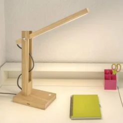 Luminaires Scandinaves-hofstein Lampe de table Anga LED Chrome, Écru, 1 lumière