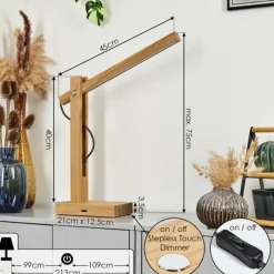 Luminaires Scandinaves-hofstein Lampe de table Anga LED Chrome, Écru, 1 lumière