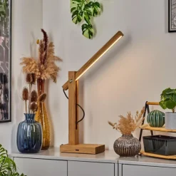 Luminaires Scandinaves-hofstein Lampe de table Anga LED Chrome, Écru, 1 lumière