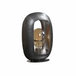 hofstein Lampe de table Arch Nickel mat, Noir, 1 lumière* Lampes À Poser