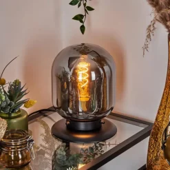 Suspension Verre Fumé-hofstein Lampe de table Arieux Noir, 1 lumière