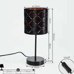 Lampes En Tissu-hofstein Lampe de table Arnoya Noir, 1 lumière