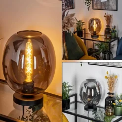 Suspension Verre Fumé-hofstein Lampe de table Augicourt Noir, 1 lumière