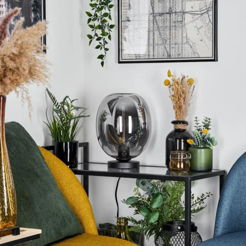 Suspension Verre Fumé-hofstein Lampe de table Augicourt Noir, 1 lumière