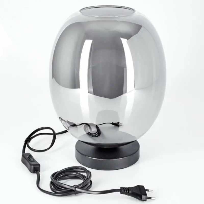 Suspension Verre Fumé-hofstein Lampe de table Augicourt Noir, 1 lumière