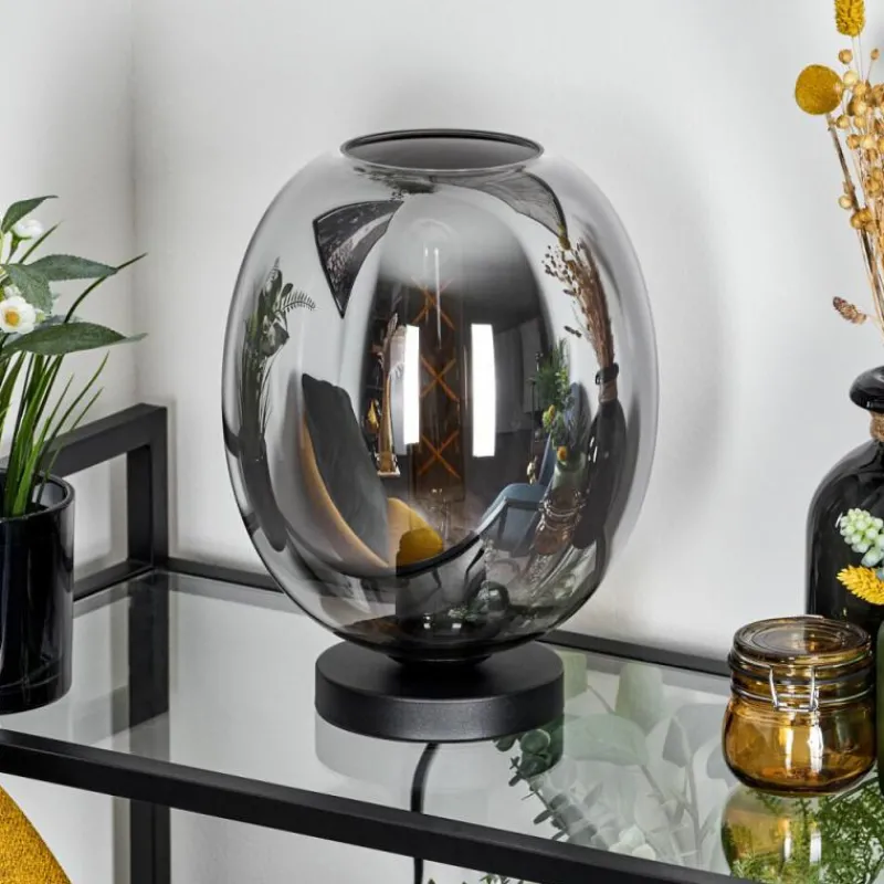 Suspension Verre Fumé-hofstein Lampe de table Augicourt Noir, 1 lumière