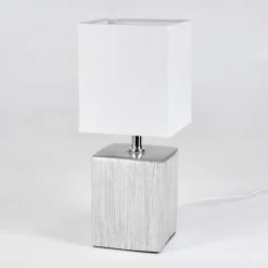 Lampes En Tissu-hofstein Lampe de table Aveleda Chrome, Argenté, 1 lumière