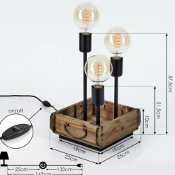 Style Boho-Chic-hofstein Lampe de table Avestruz Brun, Noir, 3 lumières