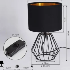 Lampes En Tissu-hofstein Lampe de table Avon Noir, 1 lumière