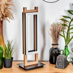 hofstein Lampe de table Ayajasco LED Couleur bois, Noir, 1 lumière