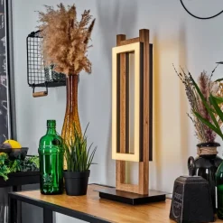 hofstein Lampe de table Ayajasco LED Couleur bois, Noir, 1 lumière