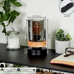 Suspension Verre Fumé-hofstein Lampe de table Azinhalinho Écru, Noir, 1 lumière