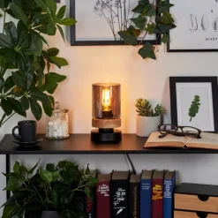 Suspension Verre Fumé-hofstein Lampe de table Azinhalinho Écru, Noir, 1 lumière