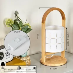 Lampes En Tissu-hofstein Lampe de table Aztec Écru, 1 lumière