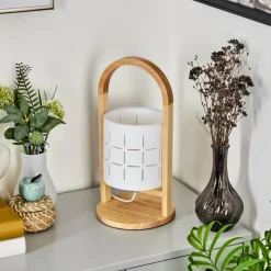 Lampes En Tissu-hofstein Lampe de table Aztec Écru, 1 lumière