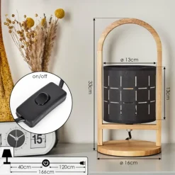 Lampes En Tissu-hofstein Lampe de table Aztec Écru, 1 lumière