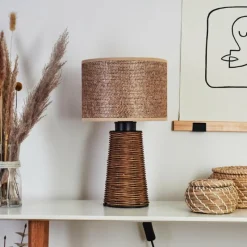 Lampes En Tissu-hofstein Lampe de table Balifoudray Écru, Noir, 1 lumière