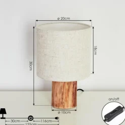 Lampes En Tissu-hofstein Lampe de table Baranque Écru, 1 lumière