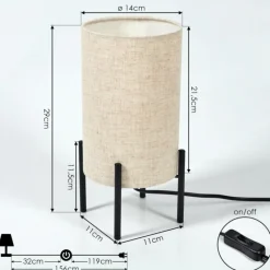 Lampes En Tissu-hofstein Lampe de table Baranque Noir, 1 lumière