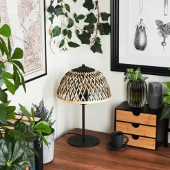 Style Boho-Chic-hofstein Lampe de table Barayn Écru, Noir, 1 lumière