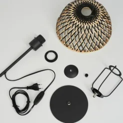 Style Boho-Chic-hofstein Lampe de table Barayn Écru, Noir, 1 lumière