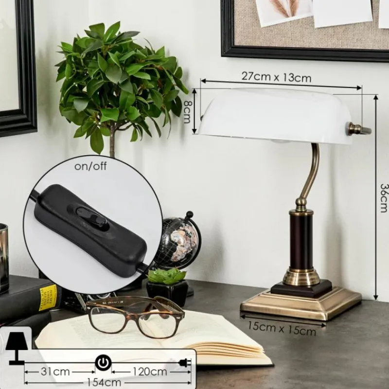 Luminaires Rustiques-hofstein Lampe de table Barbe Laiton, Noir, 1 lumière