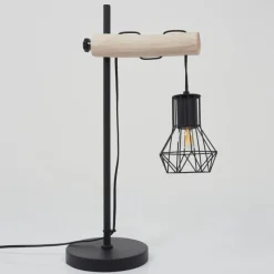 Luminaires Scandinaves-hofstein Lampe de table Bardhaman Écru, Noir, 1 lumière