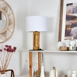 Lampes En Tissu-hofstein Lampe de table Baret Écru, Noir, 1 lumière