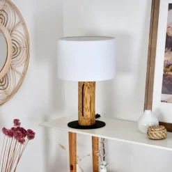 Lampes En Tissu-hofstein Lampe de table Baret Écru, Noir, 1 lumière