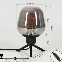 hofstein Lampe de table Barnegat Noir, 1 lumière