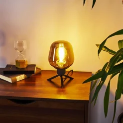 hofstein Lampe de table Barnegat Noir, 1 lumière