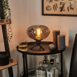 Suspension Verre Fumé-hofstein Lampe de table Barnegat Noir, 1 lumière