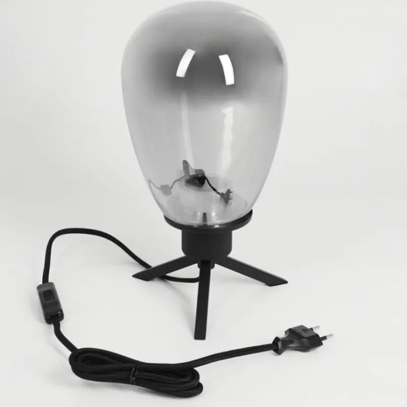 Suspension Verre Fumé-hofstein Lampe de table Barnegat Noir, 1 lumière