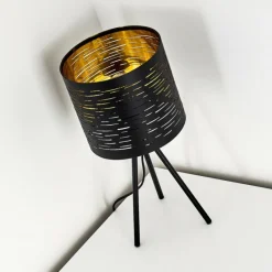 Lampes Dorées-hofstein Lampe de table Bathinda Noir, 1 lumière