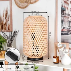 Luminaires Scandinaves-hofstein Lampe de table Bauro Écru, Noir, 2 lumières