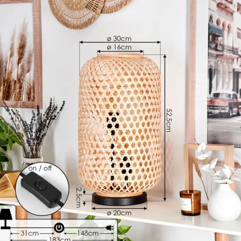 Luminaires Scandinaves-hofstein Lampe de table Bauro Écru, Noir, 2 lumières